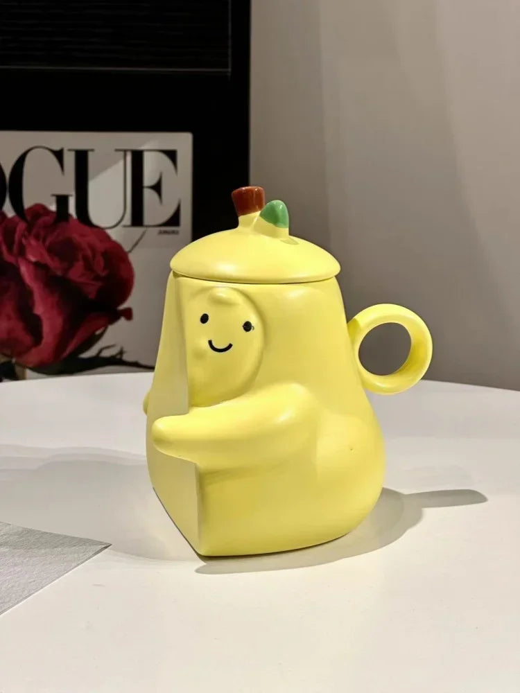 Pear Shape Couples Ceramic Mugs Never To Be Separated Hugging Pear Coffee Mugs Heat-resisting Water Cup Valentine's Day Gifts