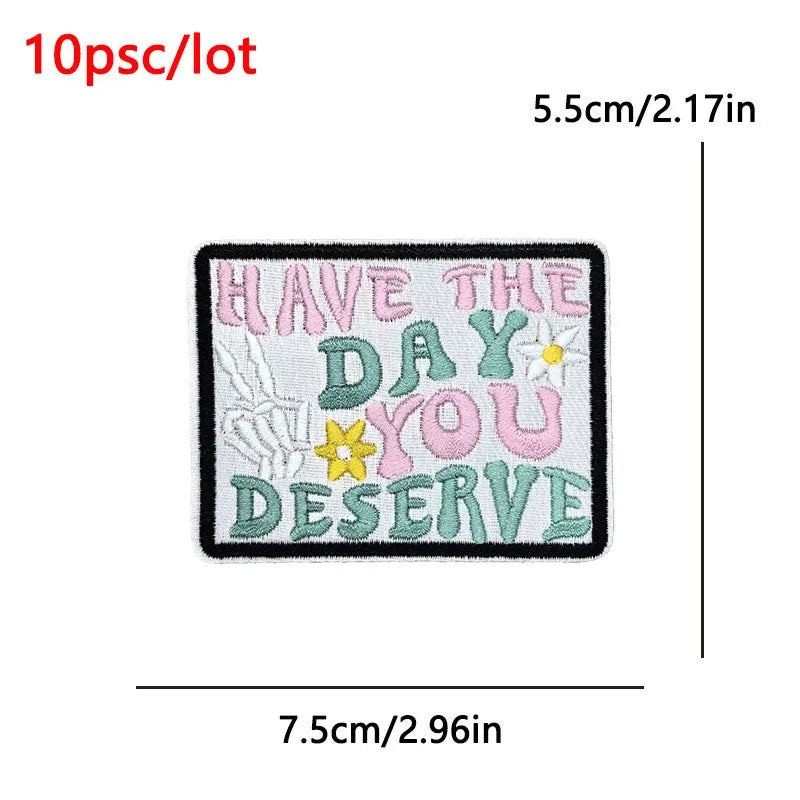 10Pcs/Lot Black History Embroidery Patch Iron-On Patches For Clothing