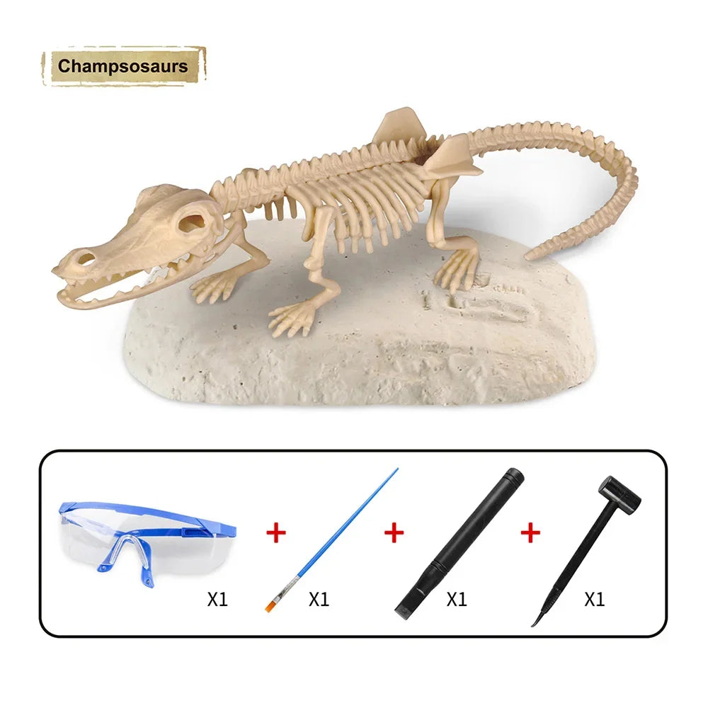 Dinosaur Fossil Excavation Kit Toys Jurassic Animal Skeleton Digging Archaeological Education