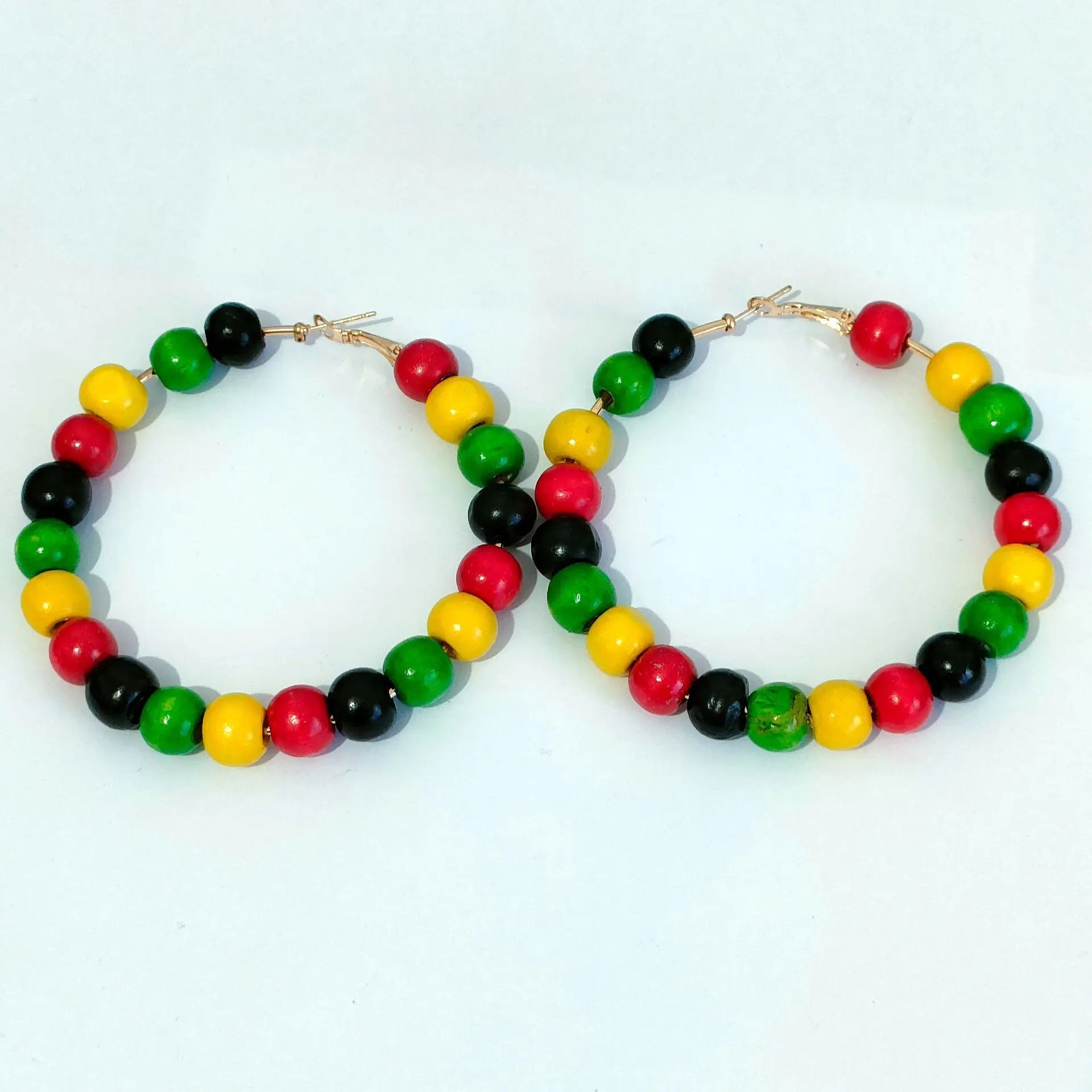 Juneteenth Shirts Outfit Accessories for Black Women Rasta-Colored African Juneteenth Drop Earrings Black History Month Earrings