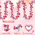 2M Valentines Heart Tinsel Garland Decorations, Valentines Day Red Pink White Metallic Garland Valentine's Day Decorations