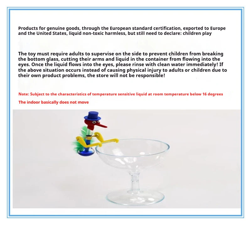 Physics Drinking Bird Color Changing Toy Water Bird Fun Educational Science Experiment Toy