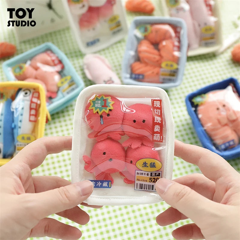 Cute Plush Seafood Keychain Collectible Wallet