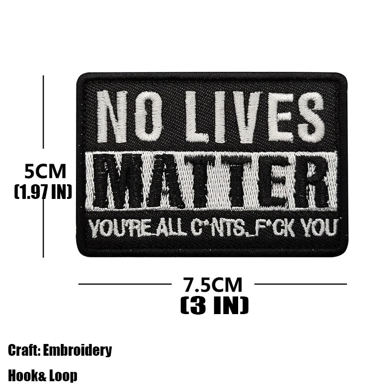 Blue Lives Matter Embroidery Patch Armband Badge Black Lives Matter Military Decorative Sewing Applique Embellishment