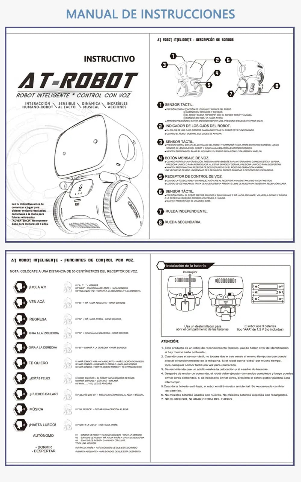 Toy Robot Intelligent Multilingual Voice & Touch control Interactive Educational