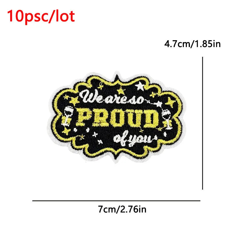 10Pcs/Lot Black History Embroidery Patch Iron-On Patches For Clothing
