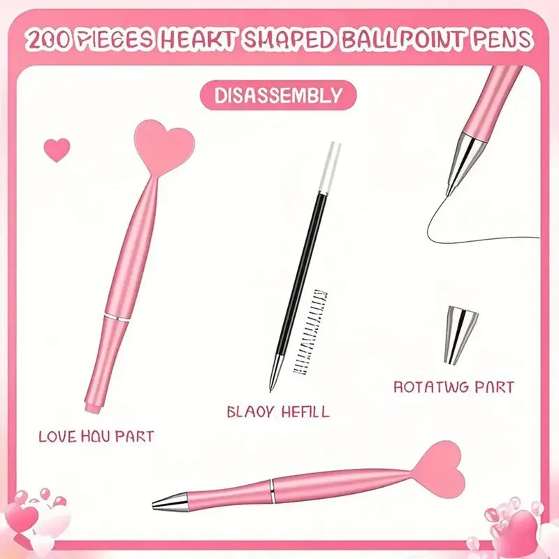 Baby Pink Black Ink Ballpoint Pens