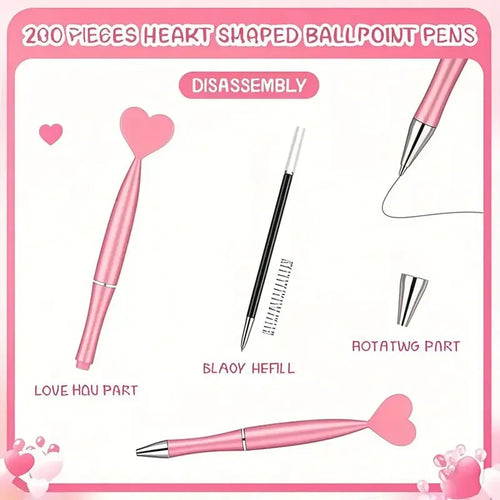 Baby Pink Black Ink Ballpoint Pens