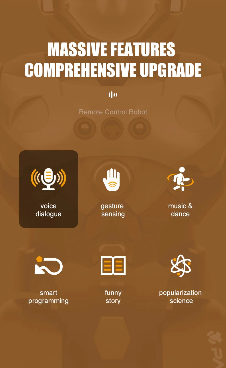 Robot Toy Intelligent Programming Voice Controlled Gesture Remote Control LED Smart Dancing Robot