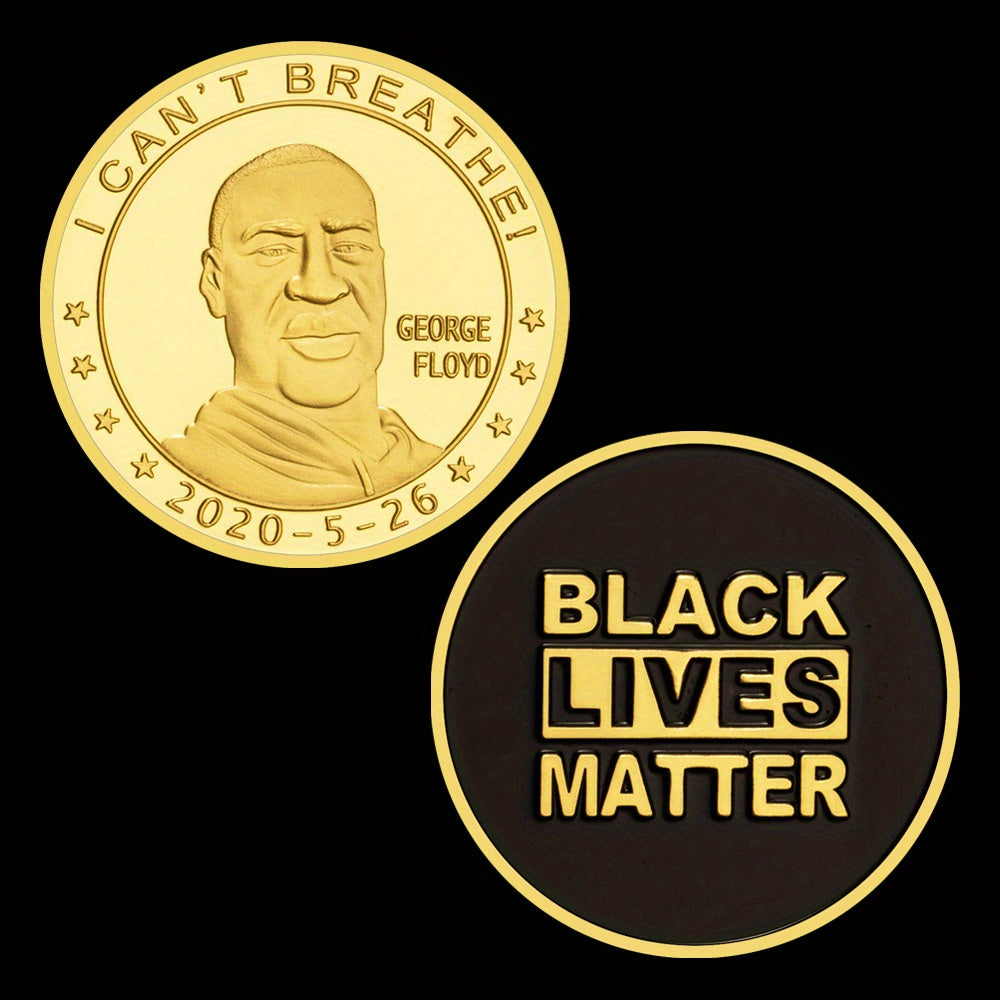 I Cant Breathe George Floyd Collectible Gold Plated Commemorative Coin Black Lives Matter Collection Art Souvenir Coin