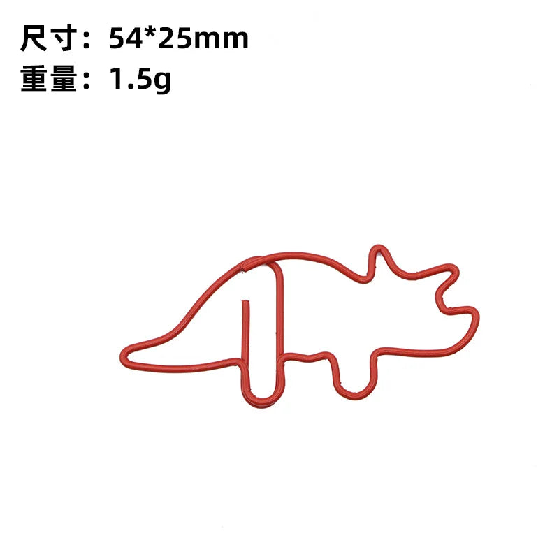 Dinosaur Paper Clip Special-shaped Cute Paper Clips Decorative Metal Clip Paper Office Accessories Stegosaurus Brachiosaurus