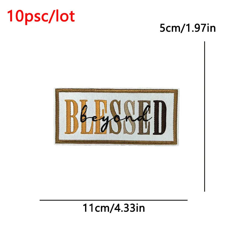 10Pcs/Lot Black History Embroidery Patch Iron-On Patches For Clothing