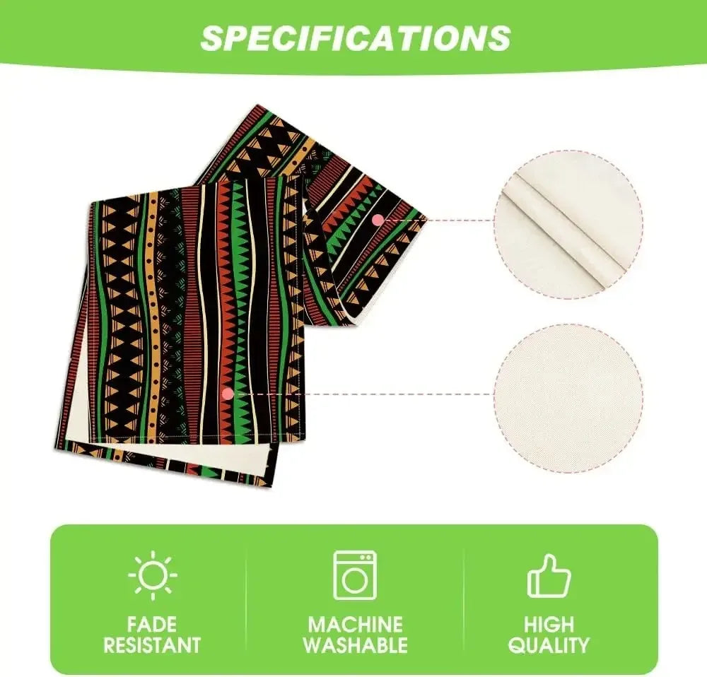 Black History Month Traditional African Tribal Linen Table Runner Kitchen Dining Table Runner Party Decor