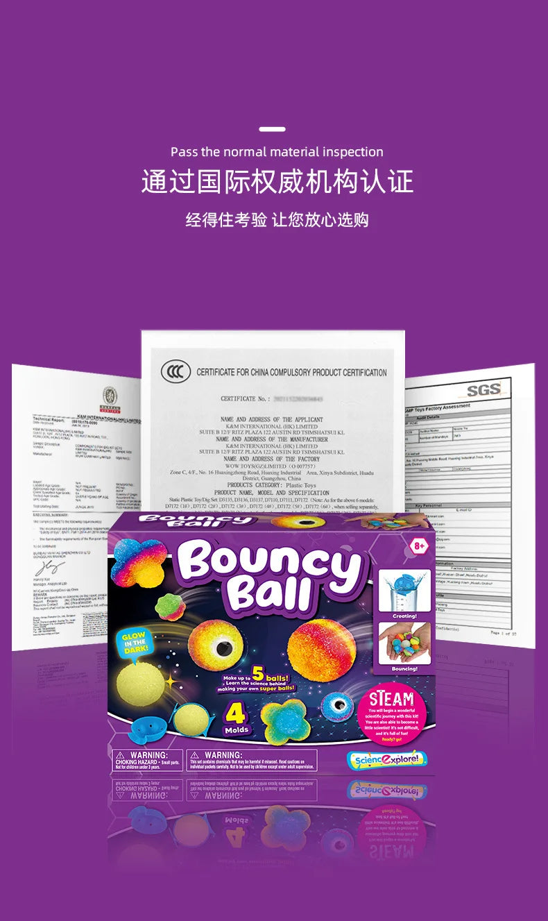 Science Experiment Kit Magic Science/Bouncy Ball/Soap/Disgusting Gross Slime  STEM TOYS for Kids Funny Science Explore Gifts