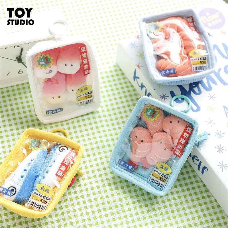 Cute Plush Seafood Keychain Collectible Wallet