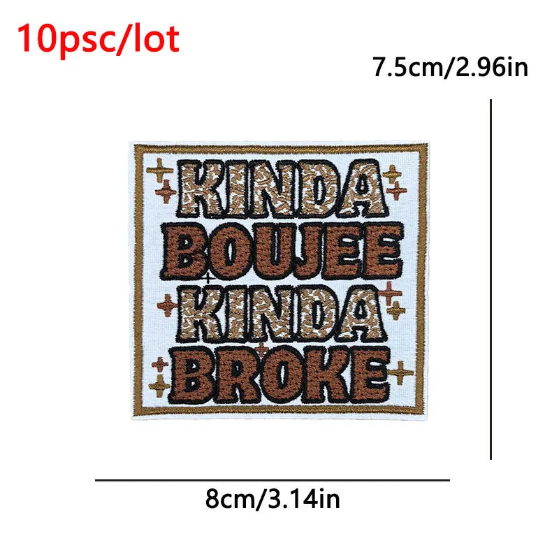 10Pcs/Lot Black History Embroidery Patch Iron-On Patches For Clothing