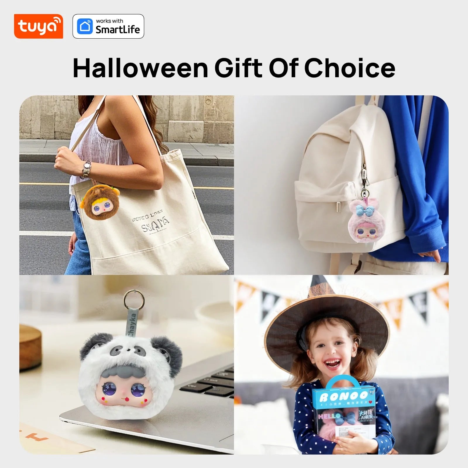 AI Plush Robot Keychain w/LED Eyes&Voice Control,Interactive Smart Toy USB Rechargeable Companion