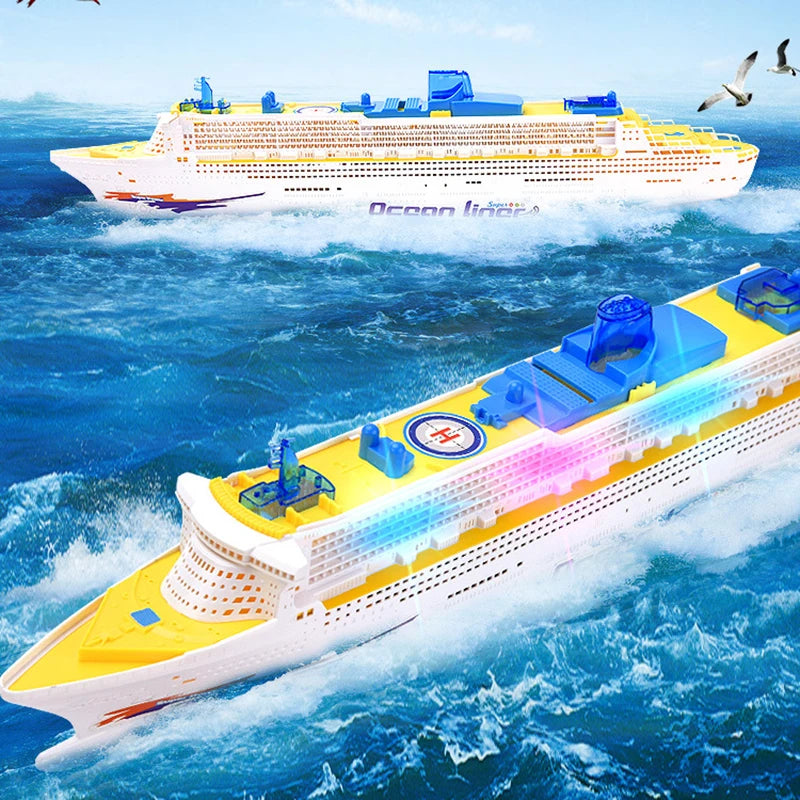 Cruise Ship Toy Ocean Liner Electric Ship Toy With Flashing Light And Sound