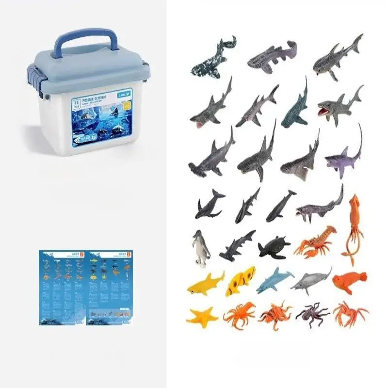 30/37Pcs Children's Ocean World Toy Set, Lifelike Marine Animal Models for Play