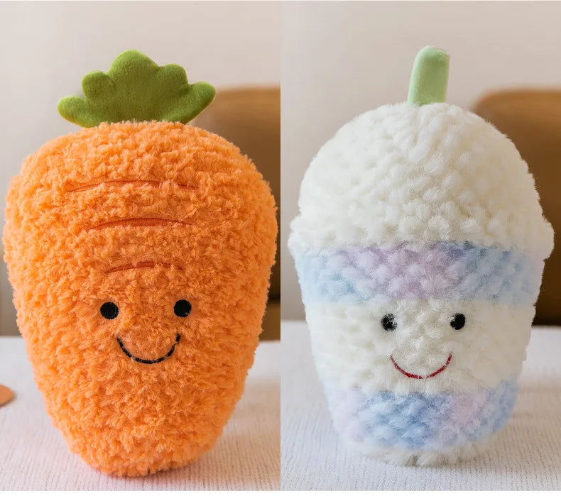 Fruit Vegetable Plush Toy Watermelon/Strawberry/Avocado/Carrot/Mushroom Plush Toy Bedroom Decoration