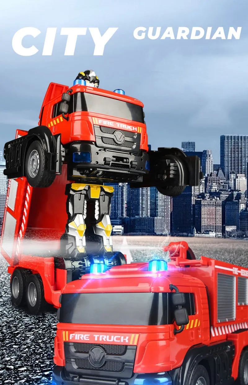 RC Firetruck Robot Transformer 2.4G Remote Control with Light Sound