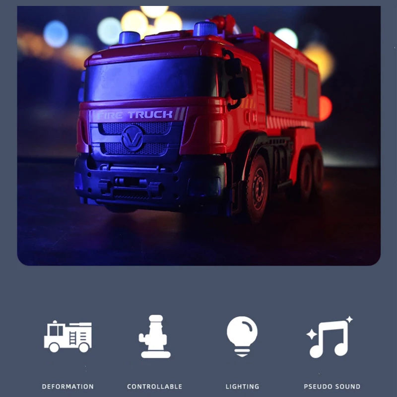 RC Firetruck Robot Transformer 2.4G Remote Control with Light Sound