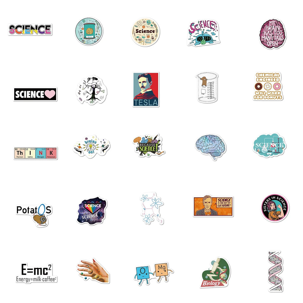 Science Stickers 50/100pcs