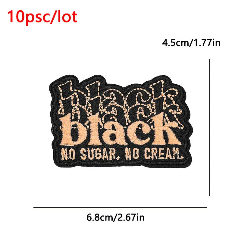 10Pcs/Lot Black History Embroidery Patch Iron-On Patches For Clothing