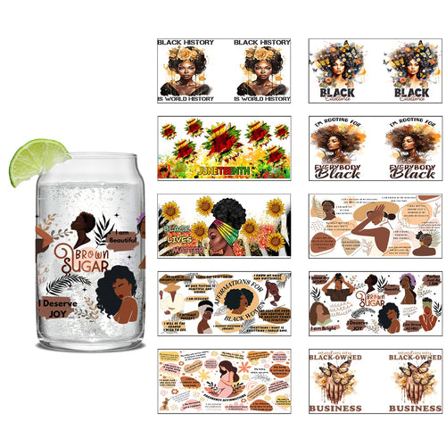 Black History Themed Waterproof Decal Sticker (CUP NOT INCLUDED)