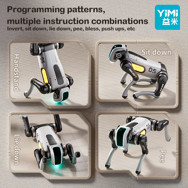 Robot Dog RC Stunt Toys 2.4GHZ Remote Control car with Mecanum Wheels, LED Eyes