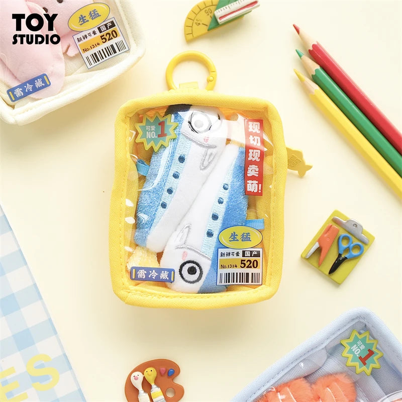 Cute Plush Seafood Keychain Collectible Wallet