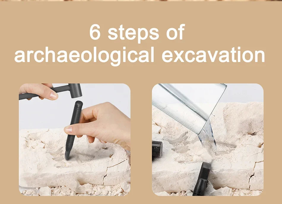 Dinosaur Fossil Excavation Kit Toys Jurassic Animal Skeleton Digging Archaeological Education