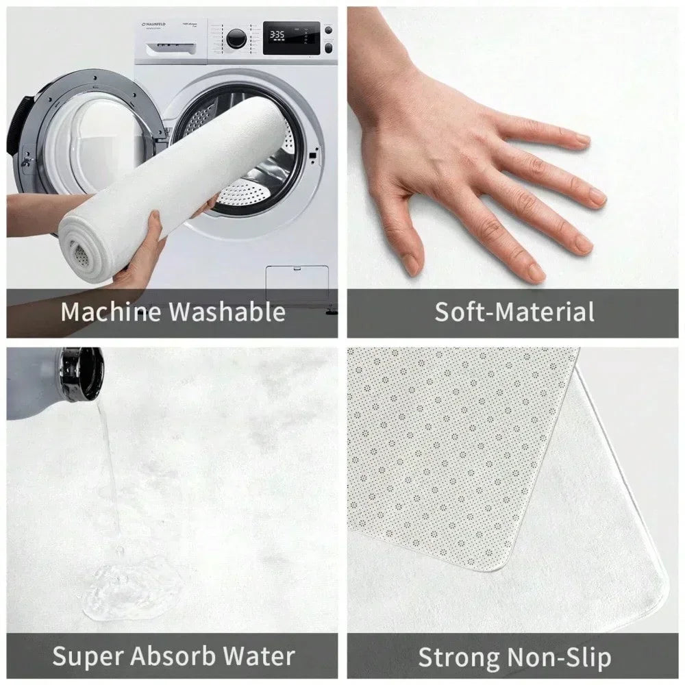 Soft Absorbent Non-Slip Indoor Rug Doormat Love Heart