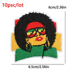 [Set of 10] Black History Themed Iron-On Embroidered Patches