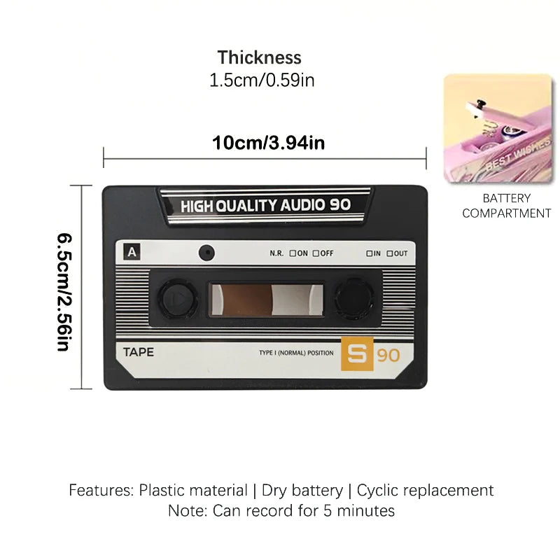 Audio Greeting Recording Cassette Can Hold 5 Minutes of Audio Love Message