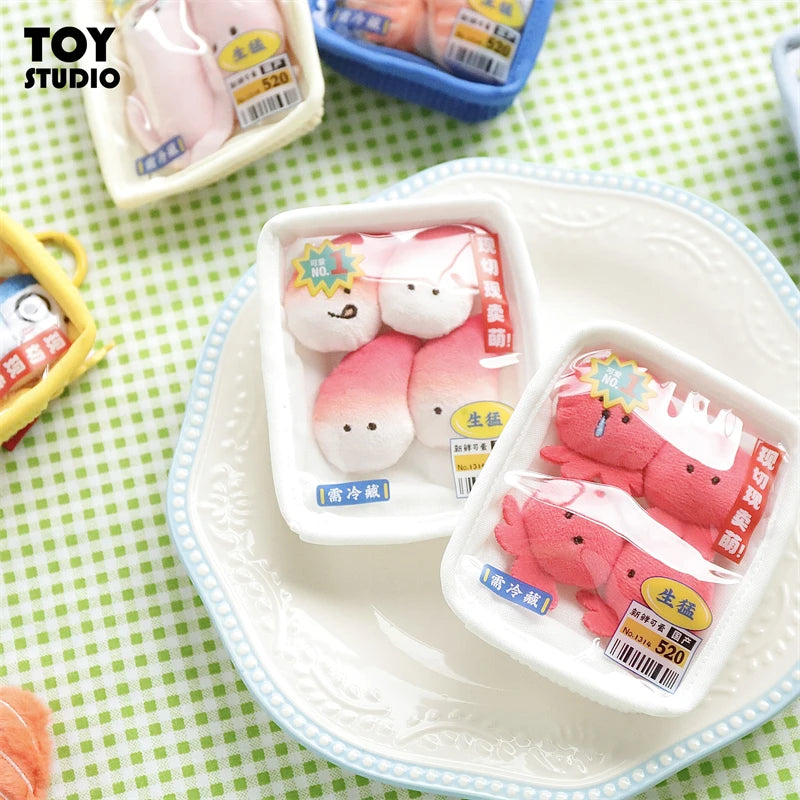 Cute Plush Seafood Keychain Collectible Wallet