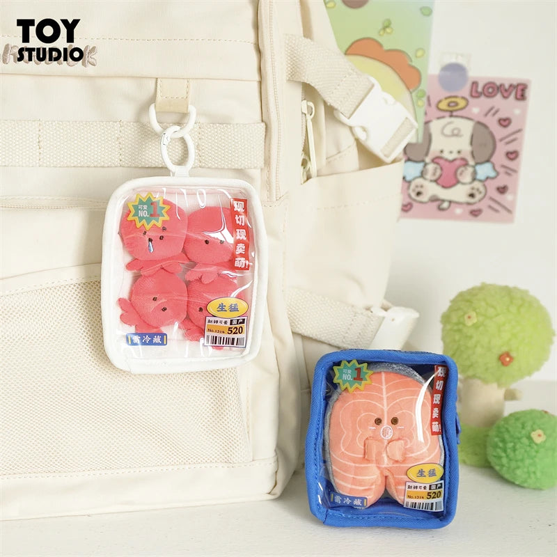 Cute Plush Seafood Keychain Collectible Wallet
