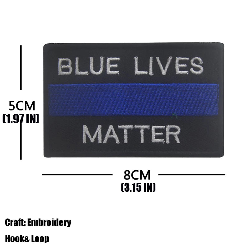 Blue Lives Matter Embroidery Patch Armband Badge Black Lives Matter Military Decorative Sewing Applique Embellishment