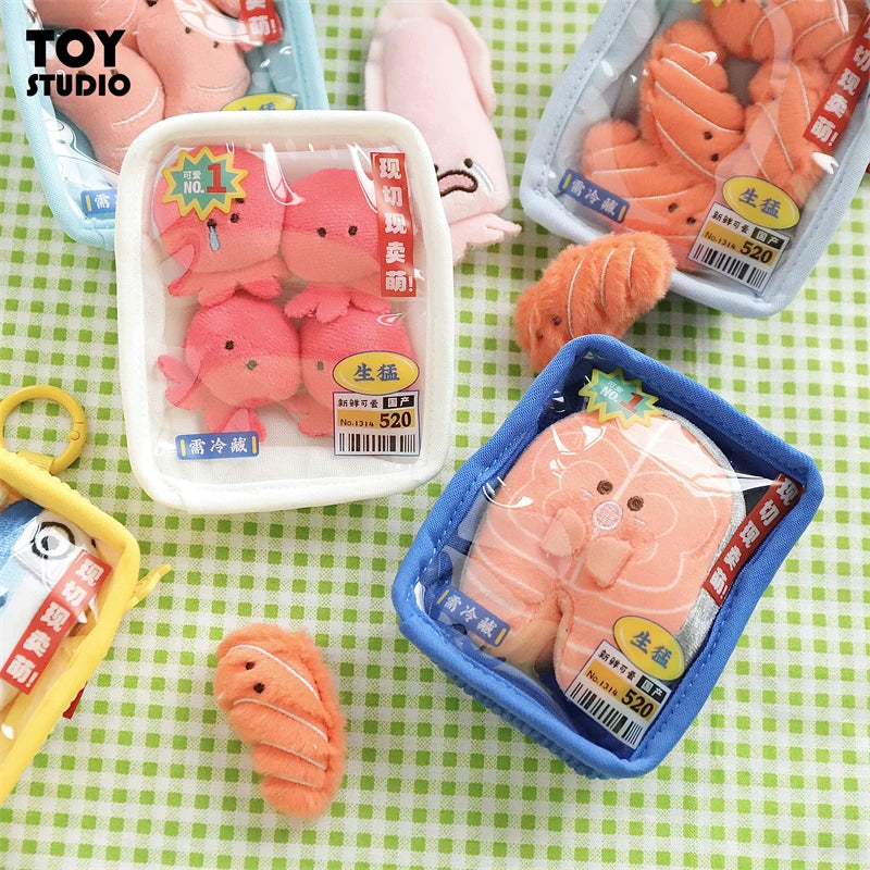 Cute Plush Seafood Keychain Collectible Wallet