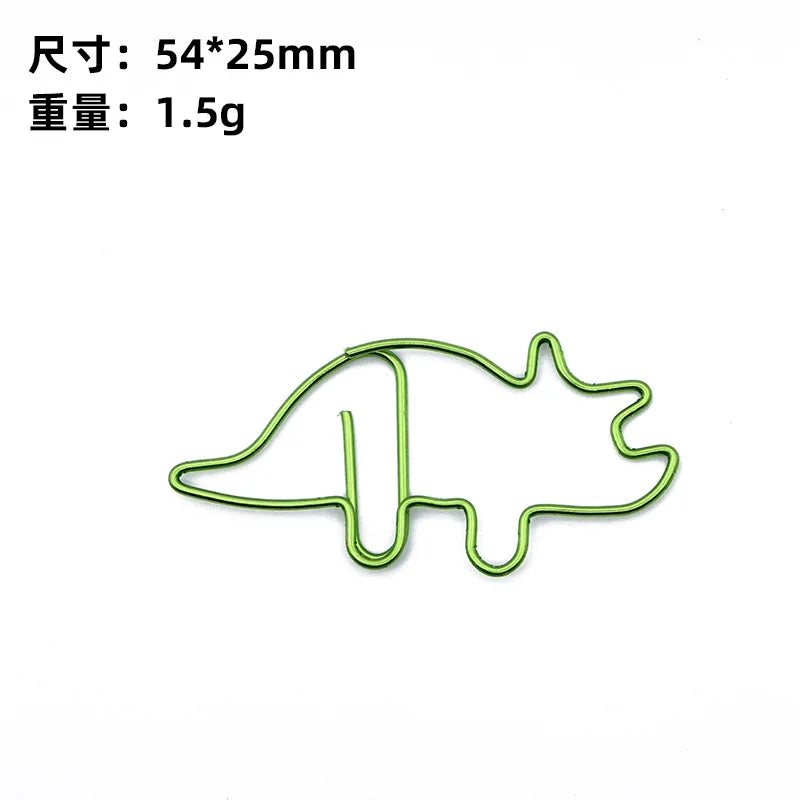 Dinosaur Paper Clip Special-shaped Cute Paper Clips Decorative Metal Clip Paper Office Accessories Stegosaurus Brachiosaurus