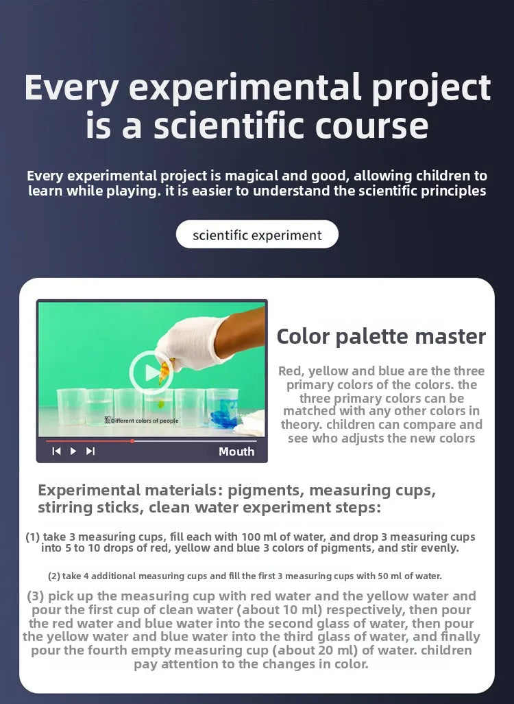 Science experiment set, Kids DIY chemistry small experiment