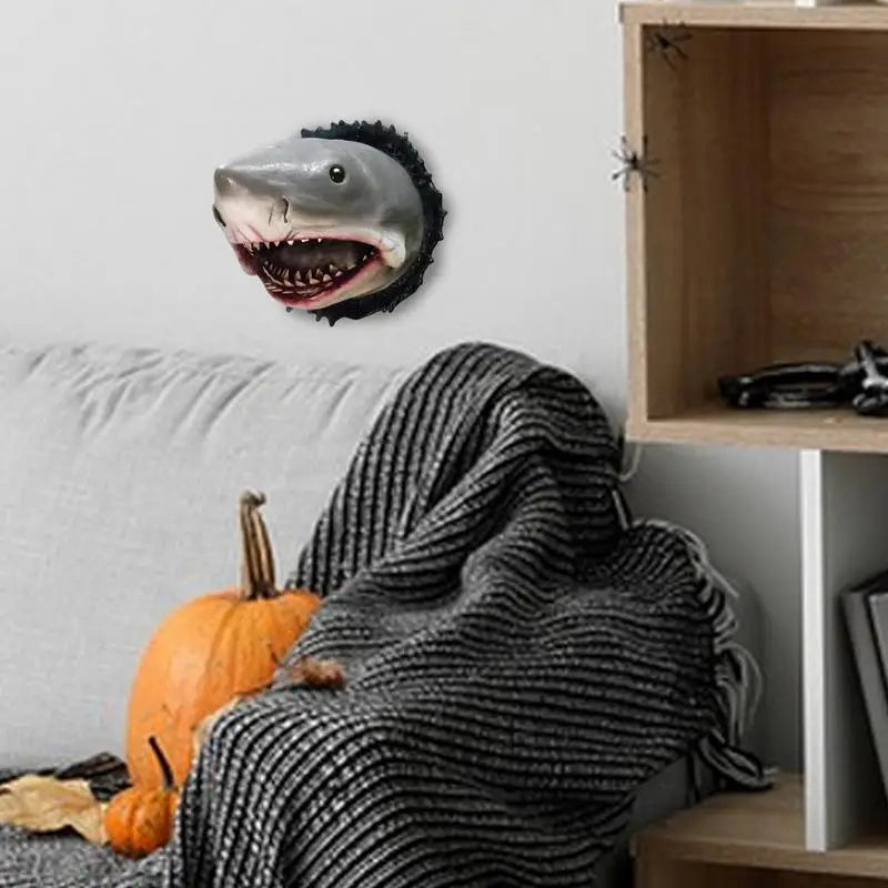 Shark Wall Sculpture 12x9x9cm Resin Wall Mounted Shark