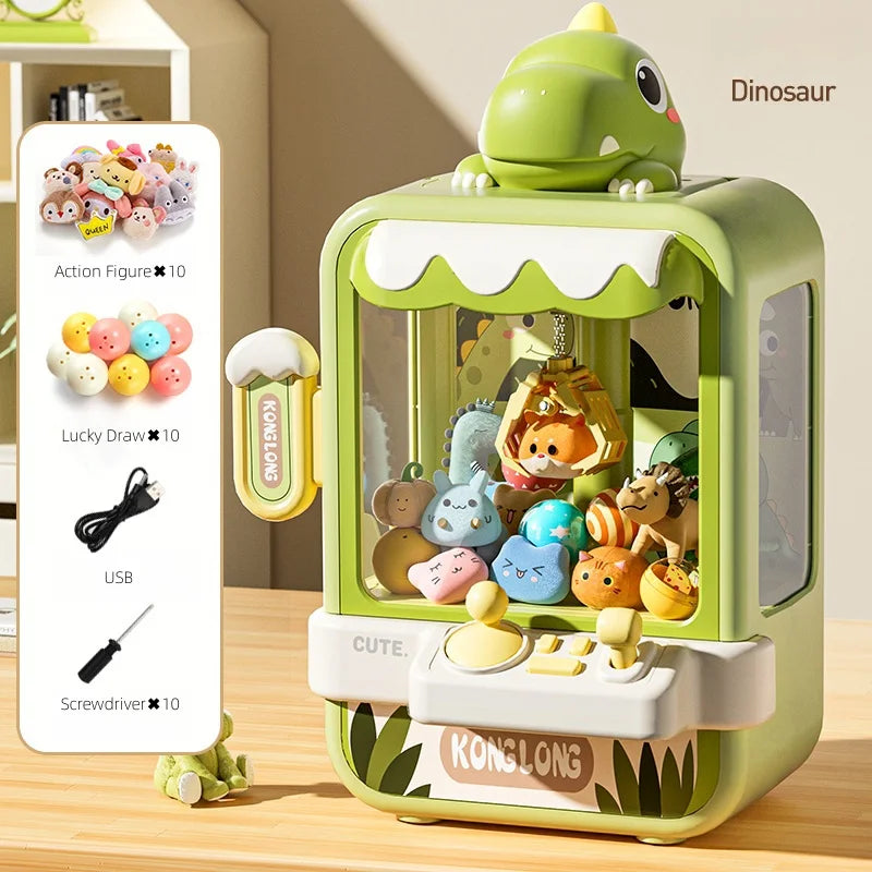 Dinosaur Claw Machine Toys Electronic Arcade Game Adjustable Machine Music Mini Vending