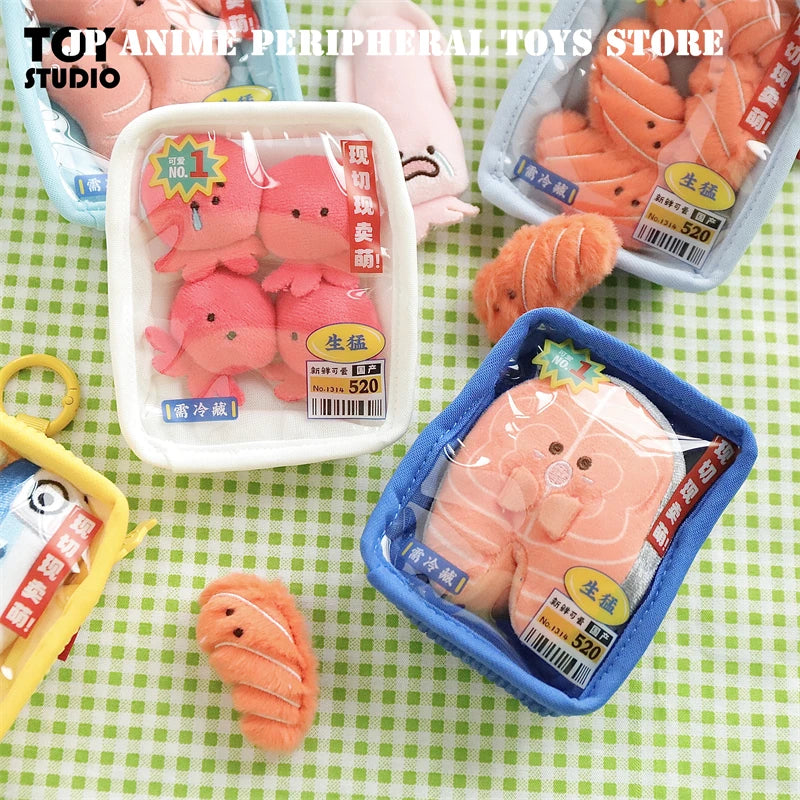 Cute Plush Seafood Keychain Collectible Wallet