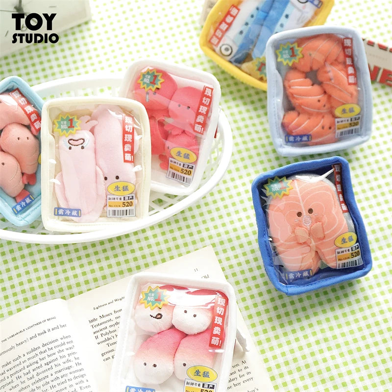 Cute Plush Seafood Keychain Collectible Wallet