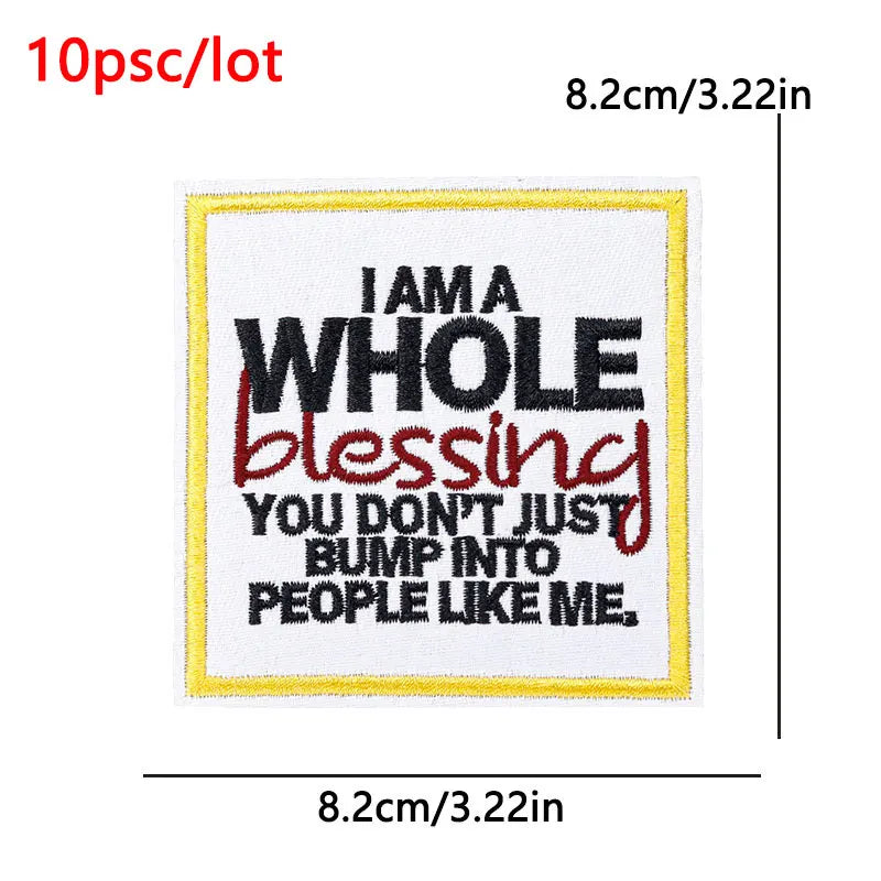 10Pcs/Lot Black History Embroidery Patch Iron-On Patches For Clothing
