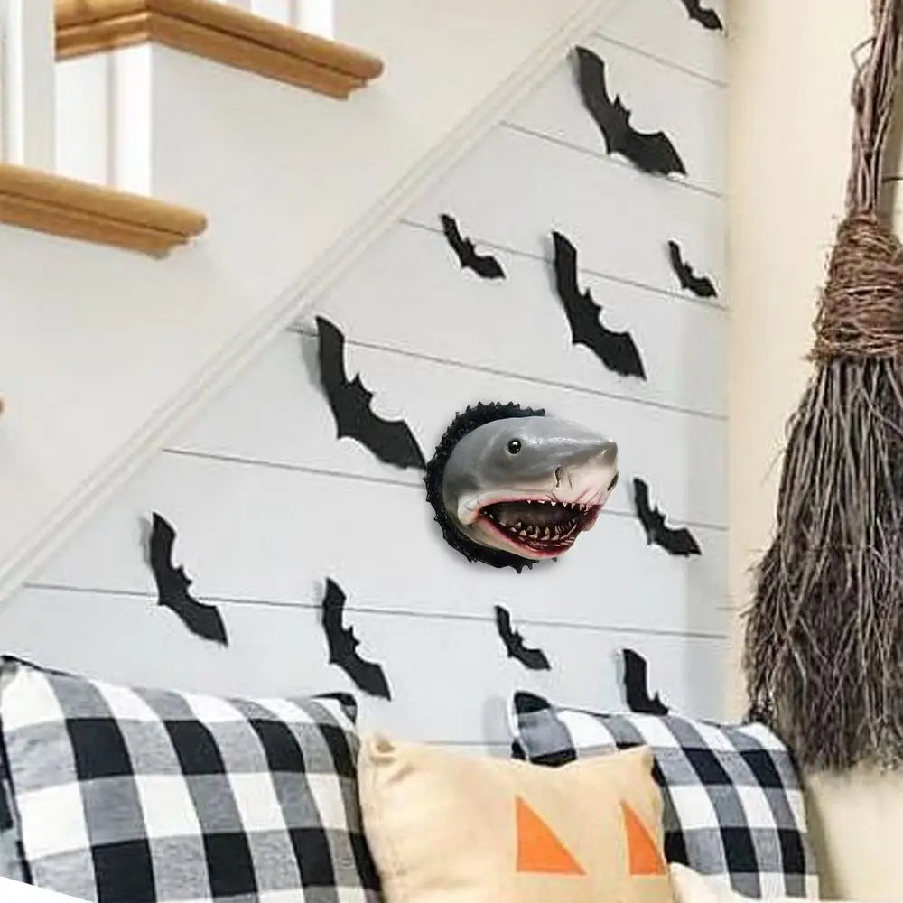 Shark Wall Sculpture 12x9x9cm Resin Wall Mounted Shark