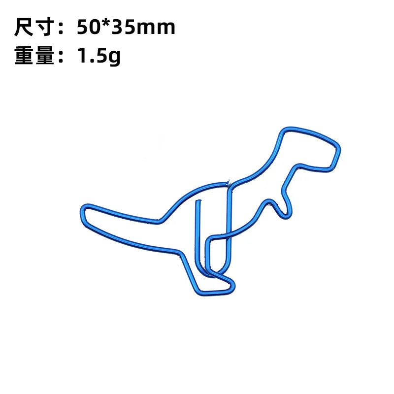 Dinosaur Paper Clip Special-shaped Cute Paper Clips Decorative Metal Clip Paper Office Accessories Stegosaurus Brachiosaurus