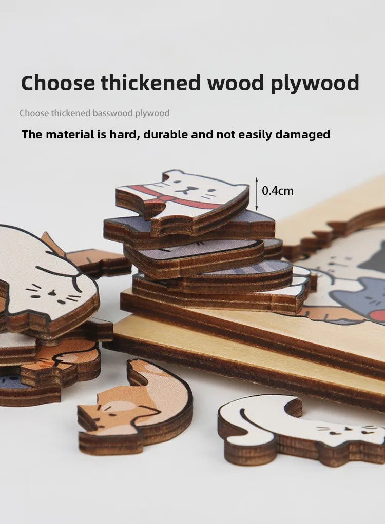 Wood Special-shaped Animal Puzzle Puppy Cat Puzzle Building Block Children's Creative Toy Gift