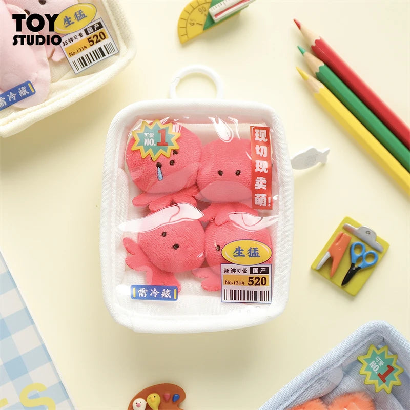 Cute Plush Seafood Keychain Collectible Wallet